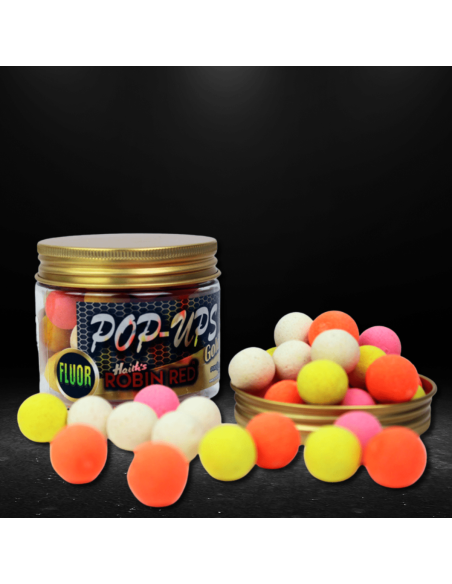 PRO ELITE BAITS FLUORO POP UP ROBIN RED GOLD 14MM