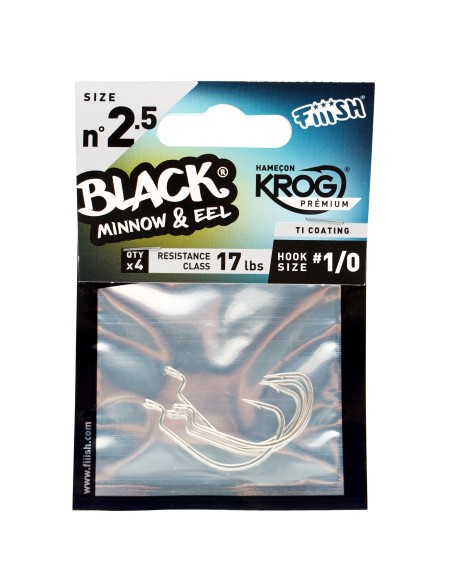ANZUELOS BLACK MINNOW 105 HOOK KROG PREMIUM VMC - X4