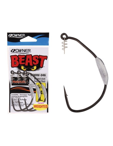 ANZUELO OWNER WEIGHTED 5130W - 12/0 BEAST WITH TWISTLOCK