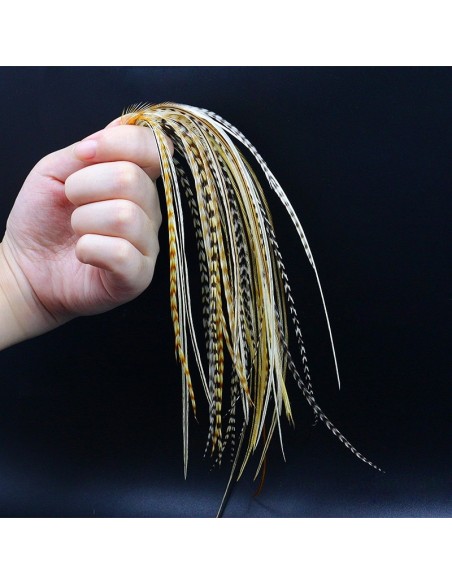 PAQ 12 PLUMAS COLGADERA PAJA DORADA