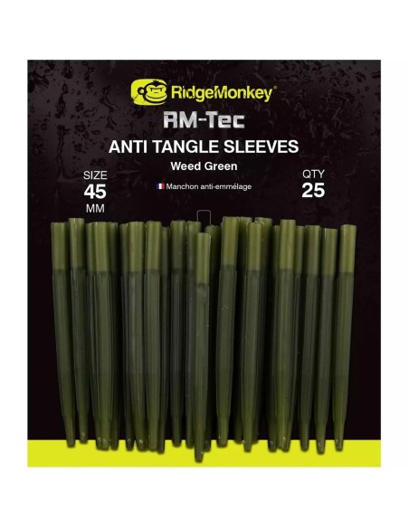 RIDGEMONKEY CONNEXION ANTI TANGLE SLEEVES WEED GREEN LONG