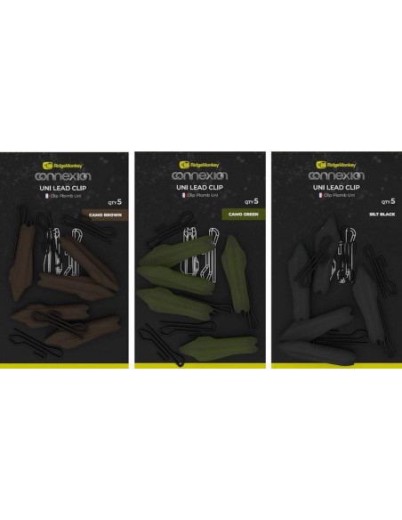 CLIPS PLOMO RIDGEMONKEY CONNEXION UNI LEAD CLIP CAMO BROWN