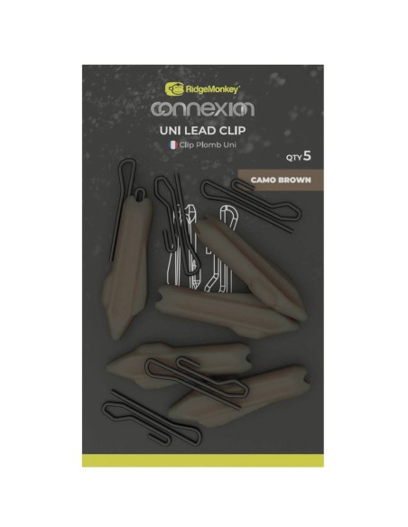 CLIPS PLOMO RIDGEMONKEY CONNEXION UNI LEAD CLIP CAMO BROWN