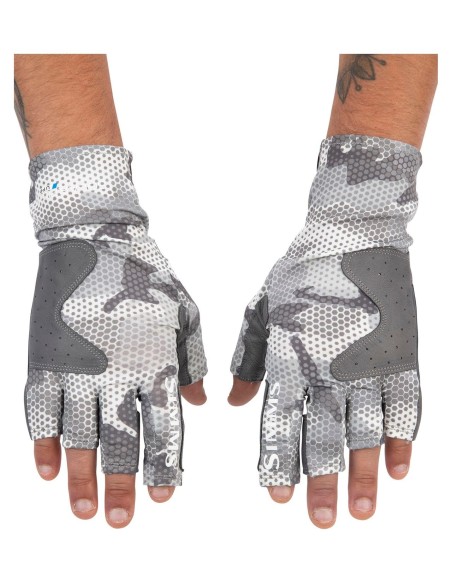 GUANTES SIMMS SOLARFLEX GUIDE GLOVE HEX FLO CAMO STEEL XS