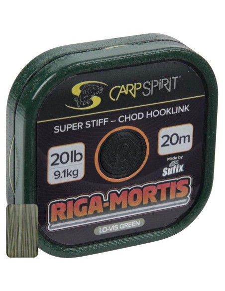 MONOFILAMENTO CARP SPIRIT RIGA-MORTIS SUPER STIFF-CHOD HOOKLINK 20LB GREEN
