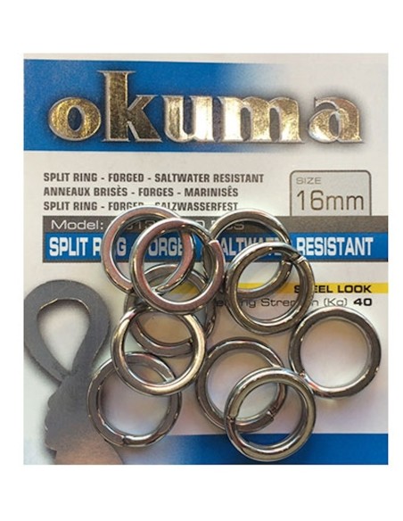 ANILLAS OKUMA SPLIT RING FORGED SALTWATER RESISTANT