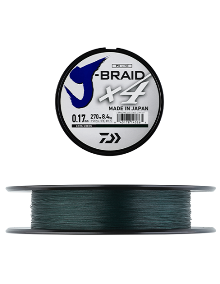 TRENZADO DAIWA J-BRAID X4 DARK GREEN 135M