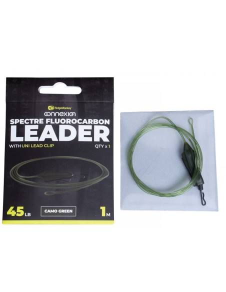 RIDGEMONKEY SPECTRE FLUOROCARBON UNI LEAD CLIP LEADER CAMO GREEN
