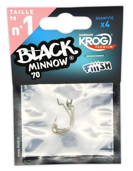 ANZUELOS BLACK MINNOW 70 HOOK KROG PREMIUM VMC - X4