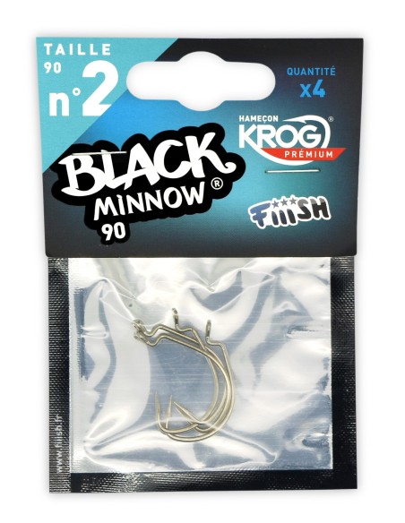 ANZUELOS BLACK MINNOW 90 HOOK KROG PREMIUM VMC - X4