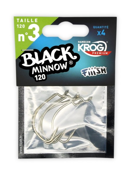 ANZUELOS BLACK MINNOW 120 HOOK KROG PREMIUM VMC - X4