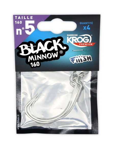 ANZUELOS BLACK MINNOW 160 HOOK KROG PREMIUM VMC - X4