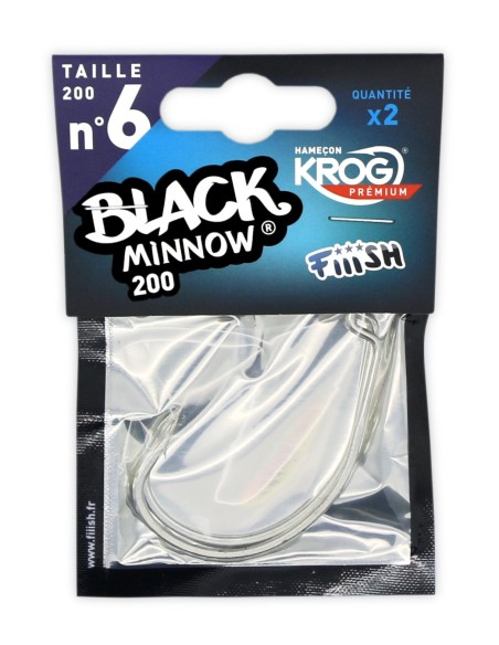 ANZUELOS BLACK MINNOW 200 HOOK KROG PREMIUM VMC - X2