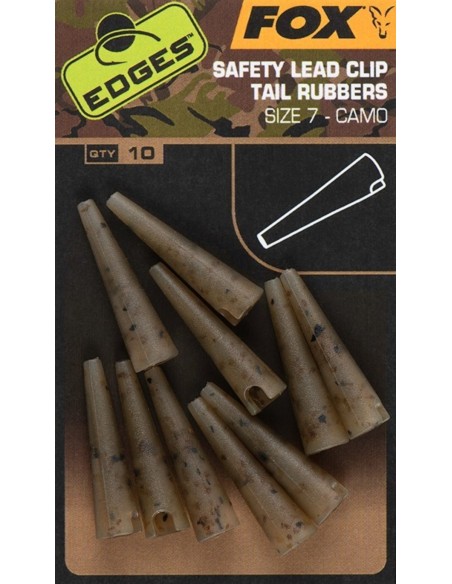 FOX EDGES CAMO SAFETY LEAD CLIP TAIL RUBBER Size 7