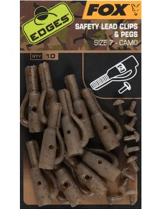 FOX EDGES CAMO SAFETY LEAD CLIP & PEGS SIZE 7