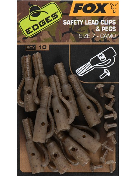 FOX EDGES CAMO SAFETY LEAD CLIP & PEGS SIZE 7